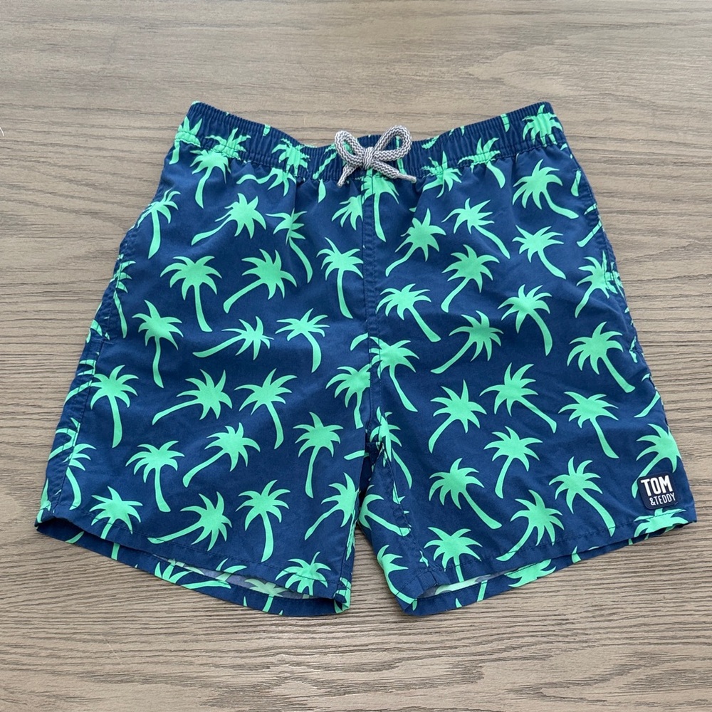 Tom & Teddy Boys (sz 9/10) Navy & Spring Green Palms
